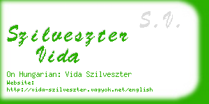 szilveszter vida business card